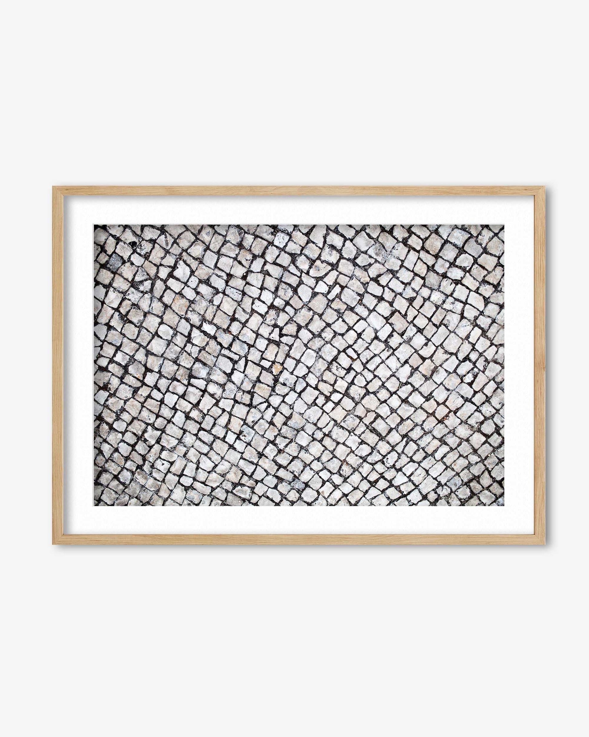 Framed black and white abstract pattern on a white background