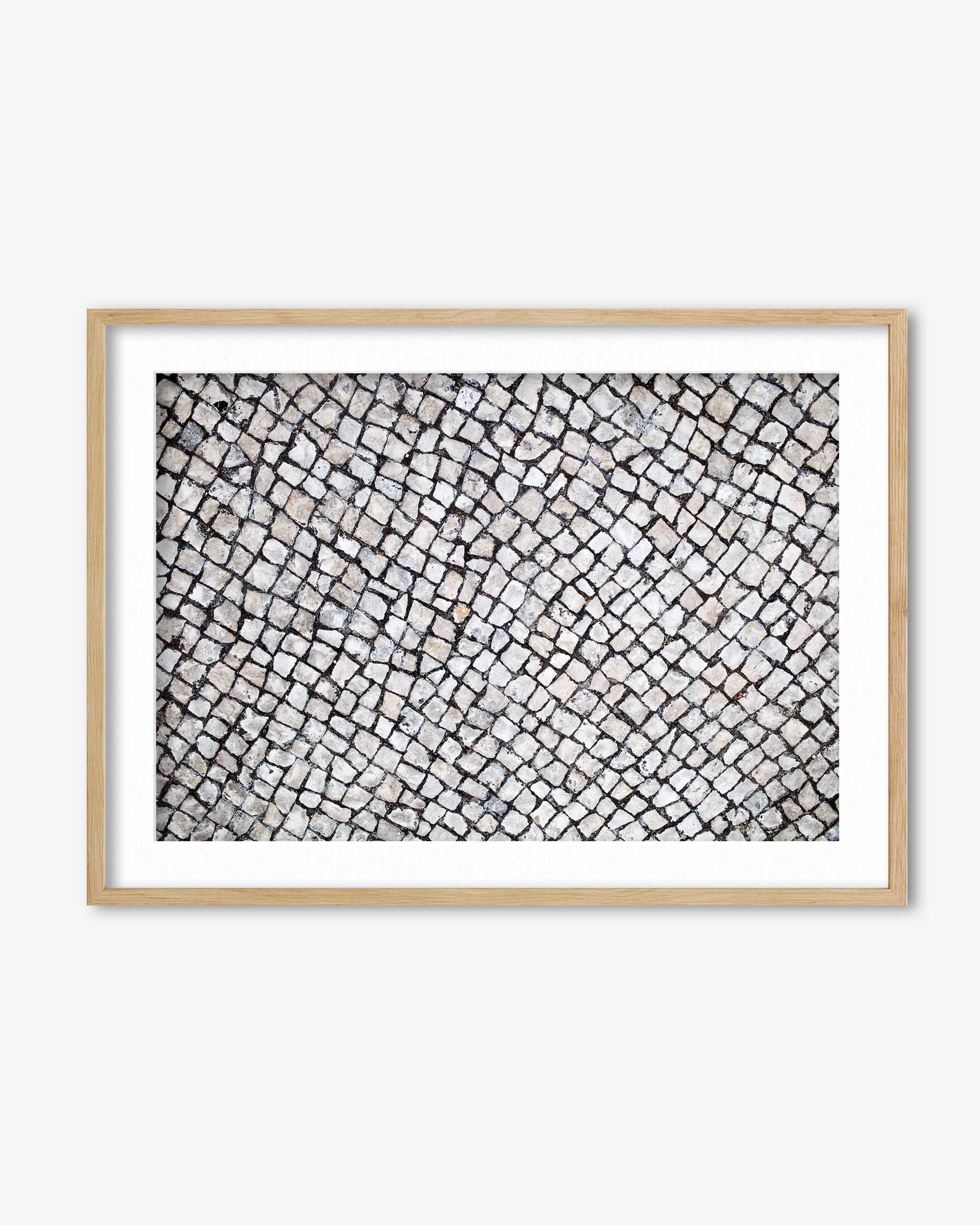 Framed black and white abstract pattern on a white background