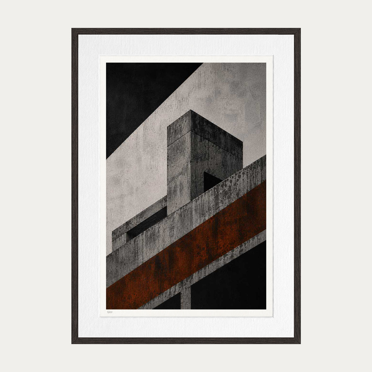 Concrete Blocks II | Limited Edition Print — Brown Frame