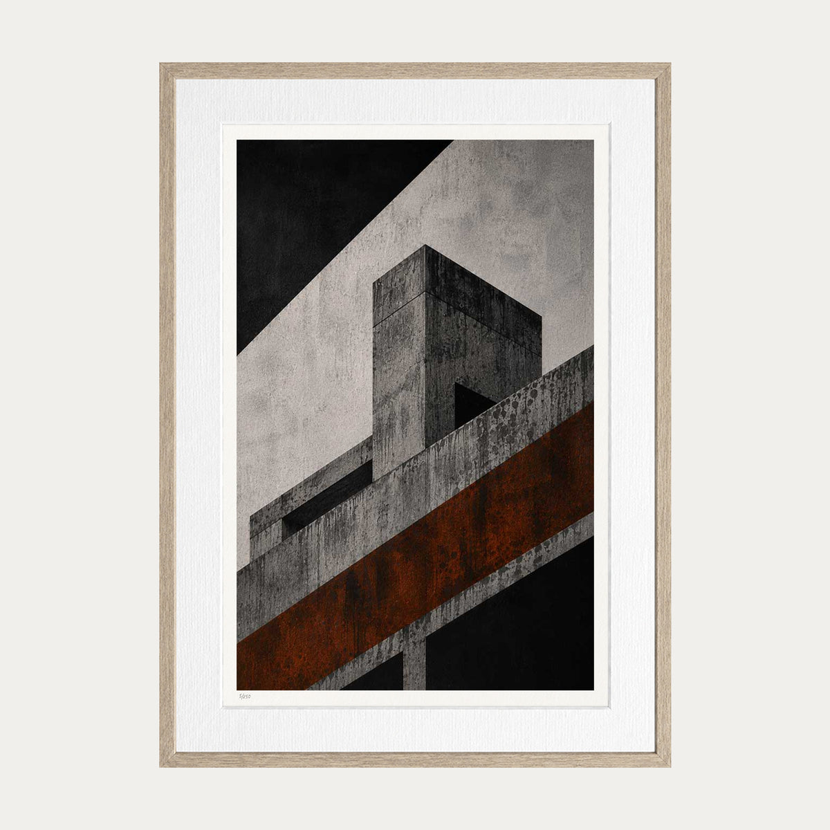 Concrete Blocks II | Limited Edition Print — Oak Frame