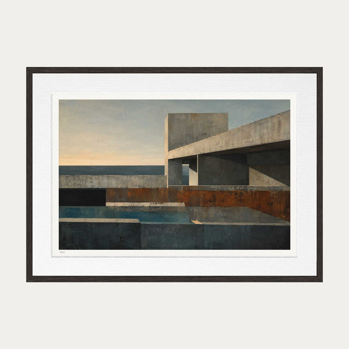 Concrete Blocks III | Limited Edition Print — Brown Frame