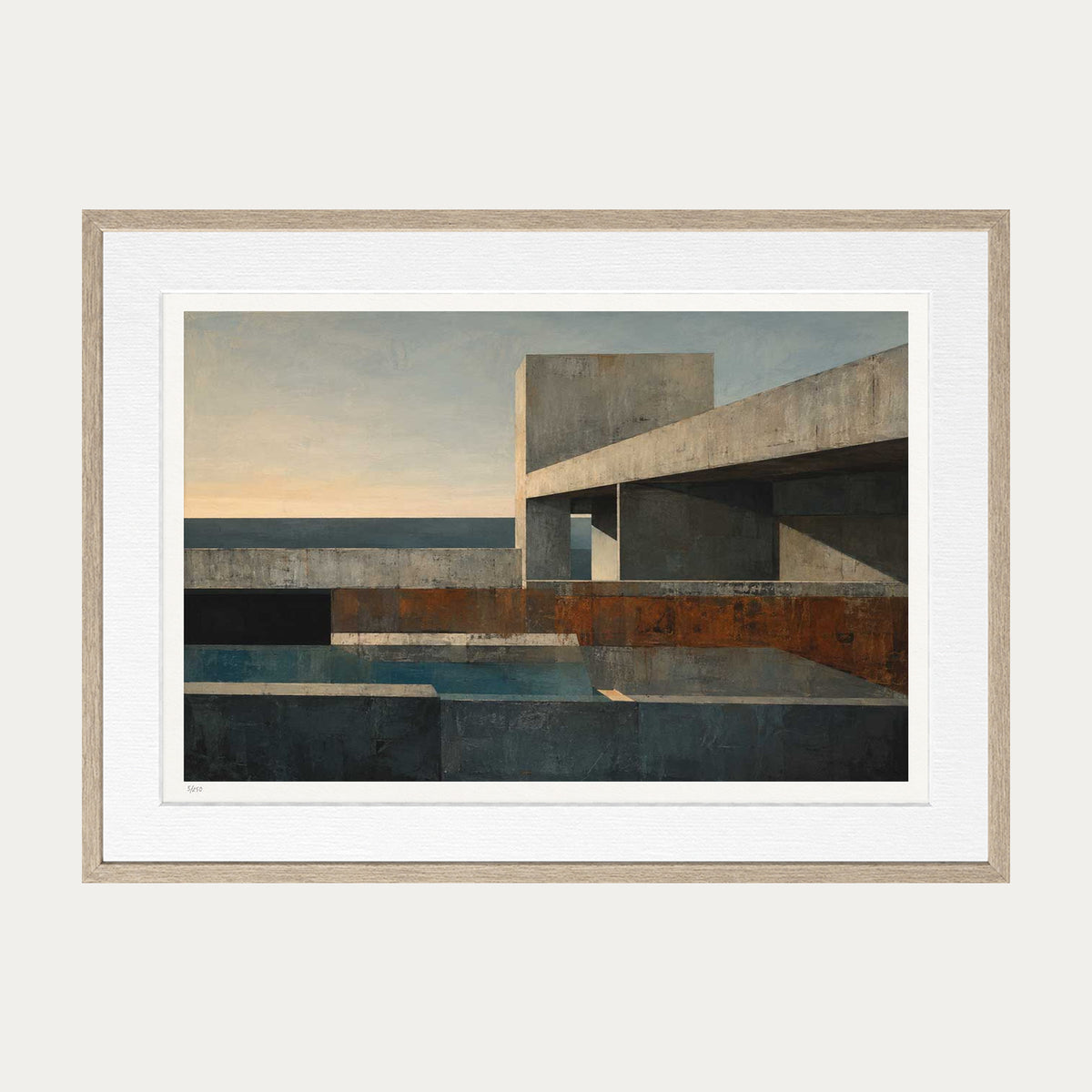 Concrete Blocks III | Limited Edition Print — Oak Frame