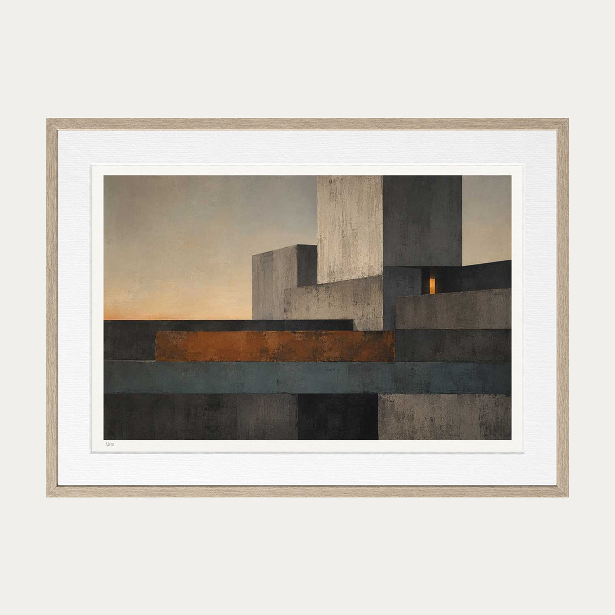 Concrete Blocks IV | Limited Edition Print — Oak Frame