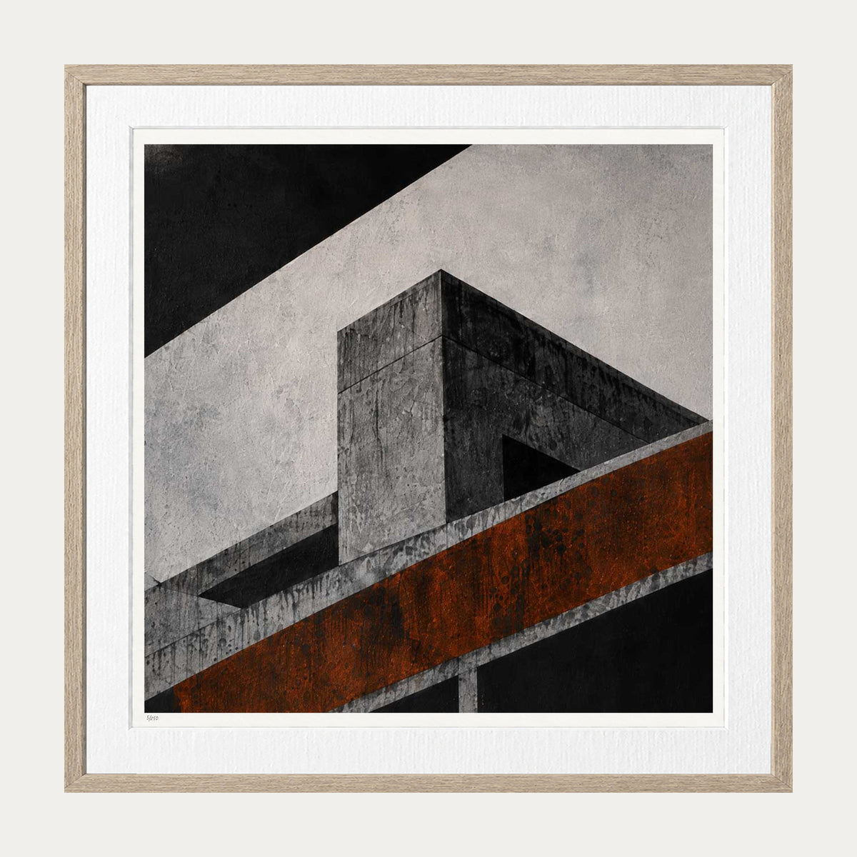 Concrete Blocks | Limited Edition Print — Oak Frame