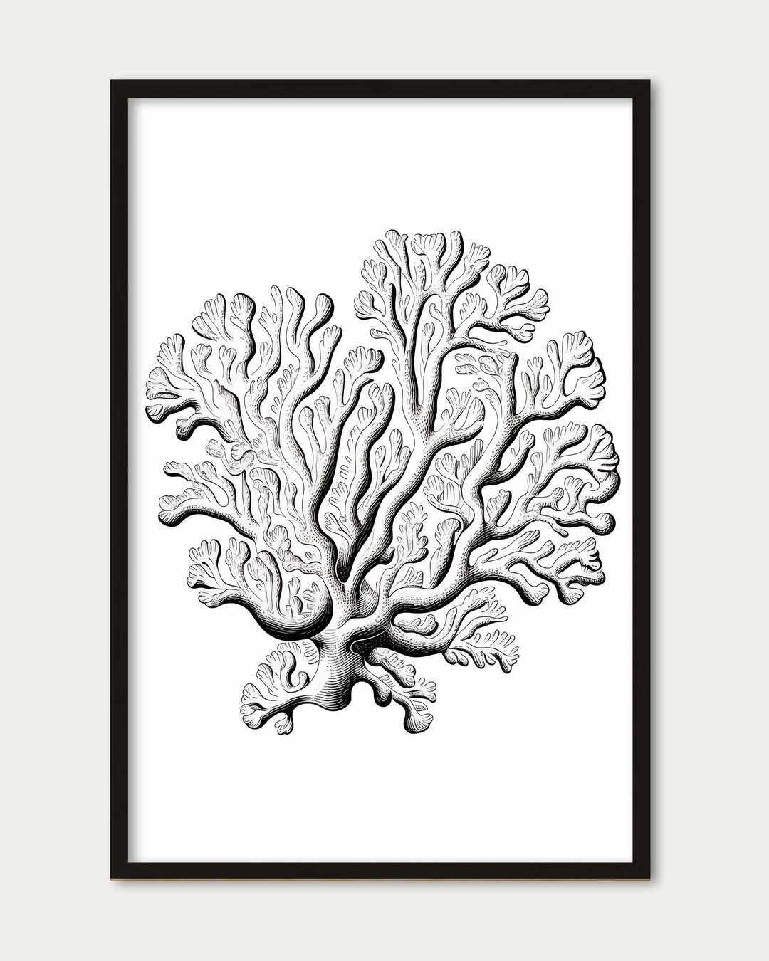 Monochrome Coral Art Print