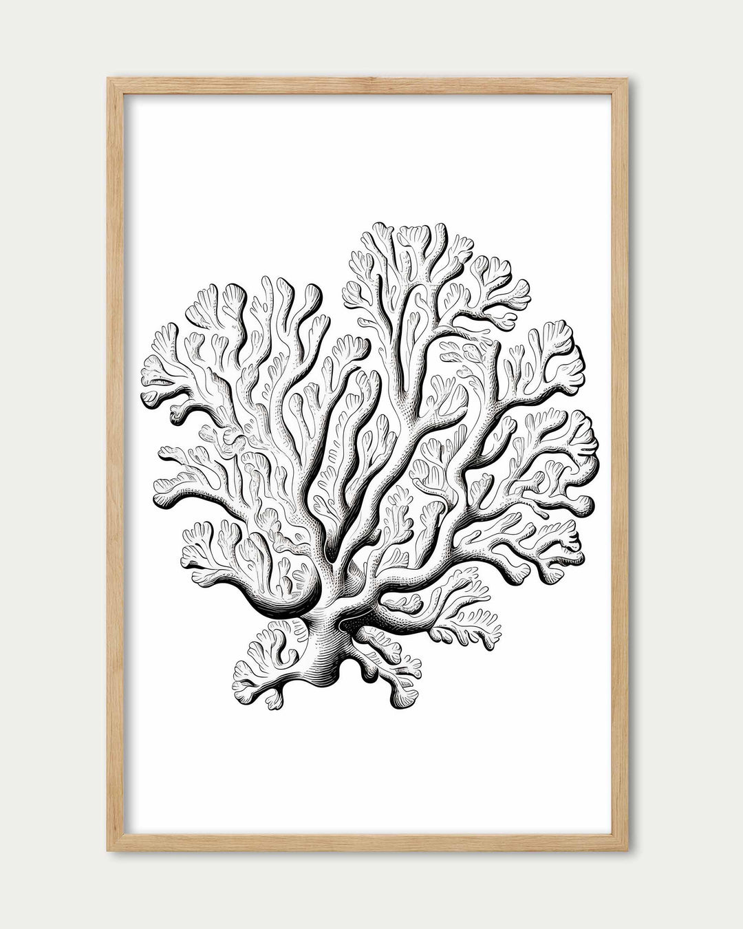 Monochrome Coral Art Print
