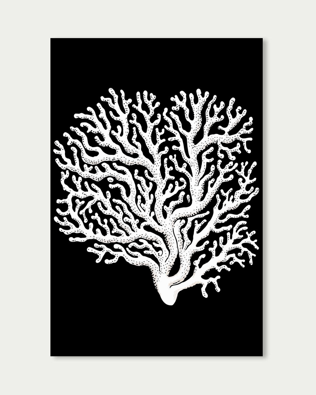 Monochrome Coral II Art Print