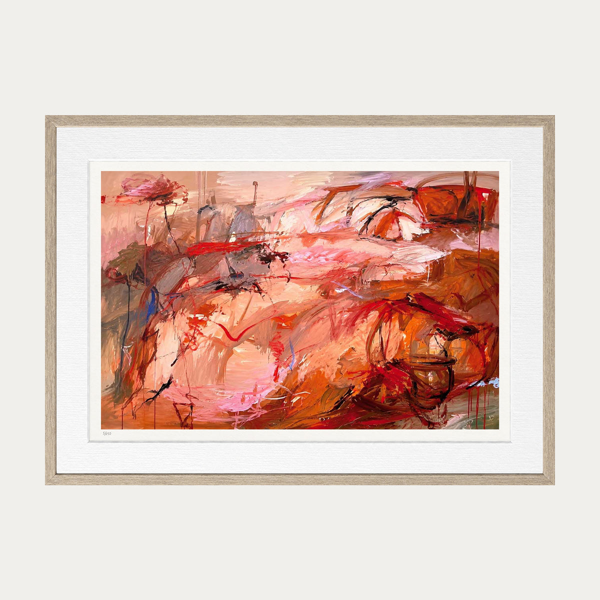 Crimson Waves | Limited Edition Print — Oak Frame