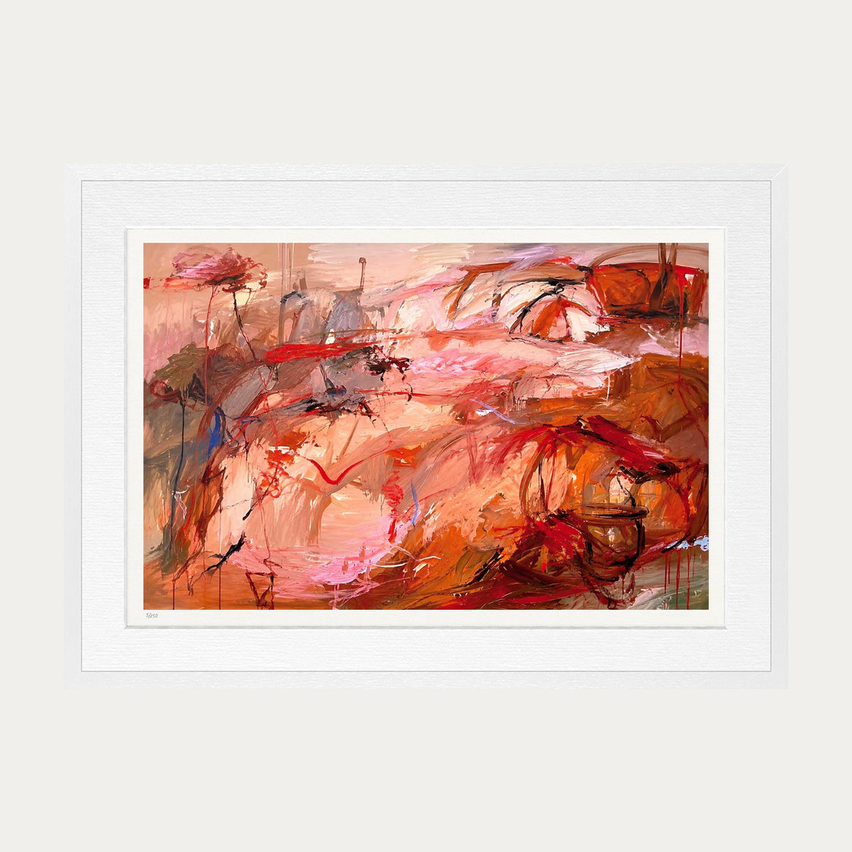 Crimson Waves | Limited Edition Print — White Frame