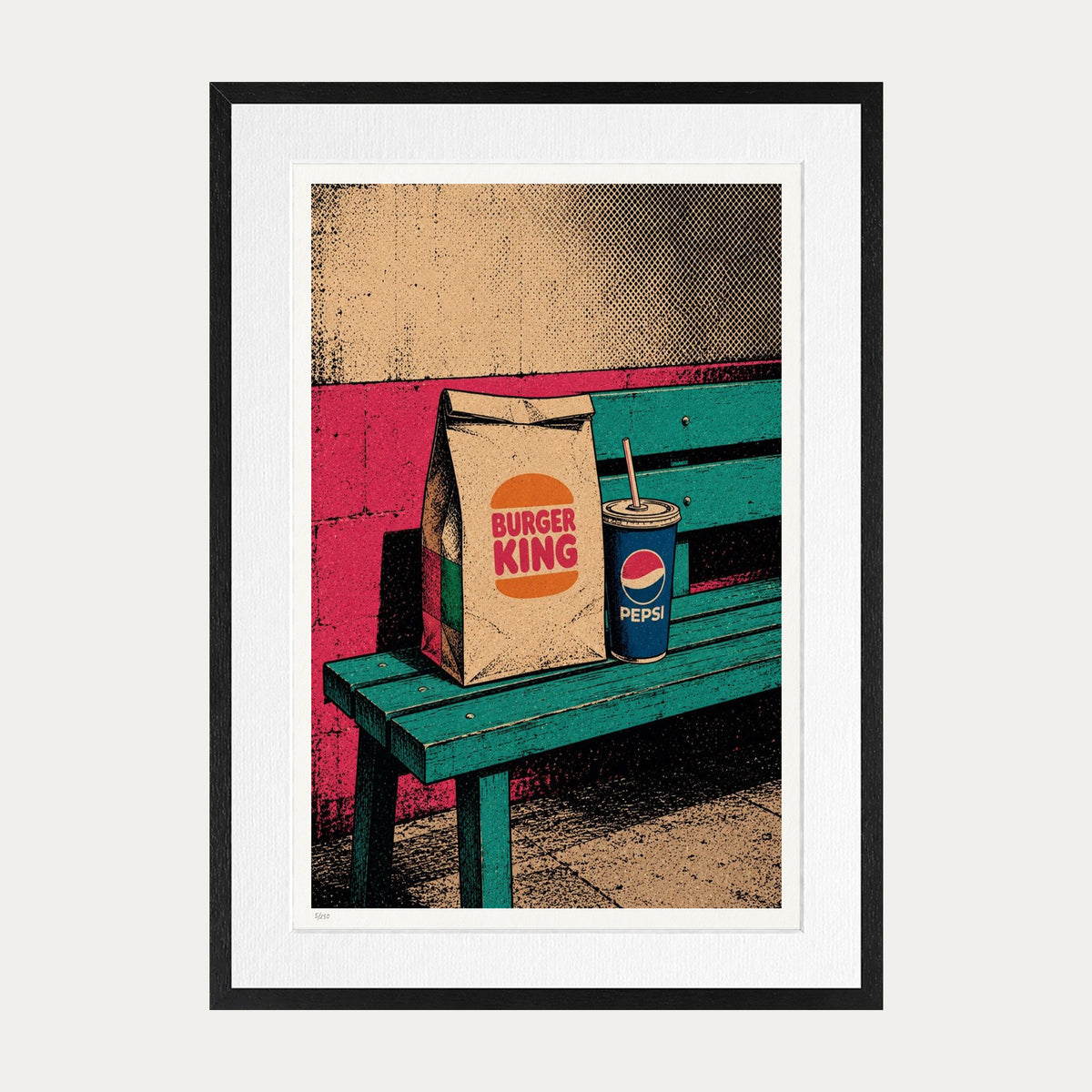 Dinner For One Burger King | Limited Edition Print — Black Frame