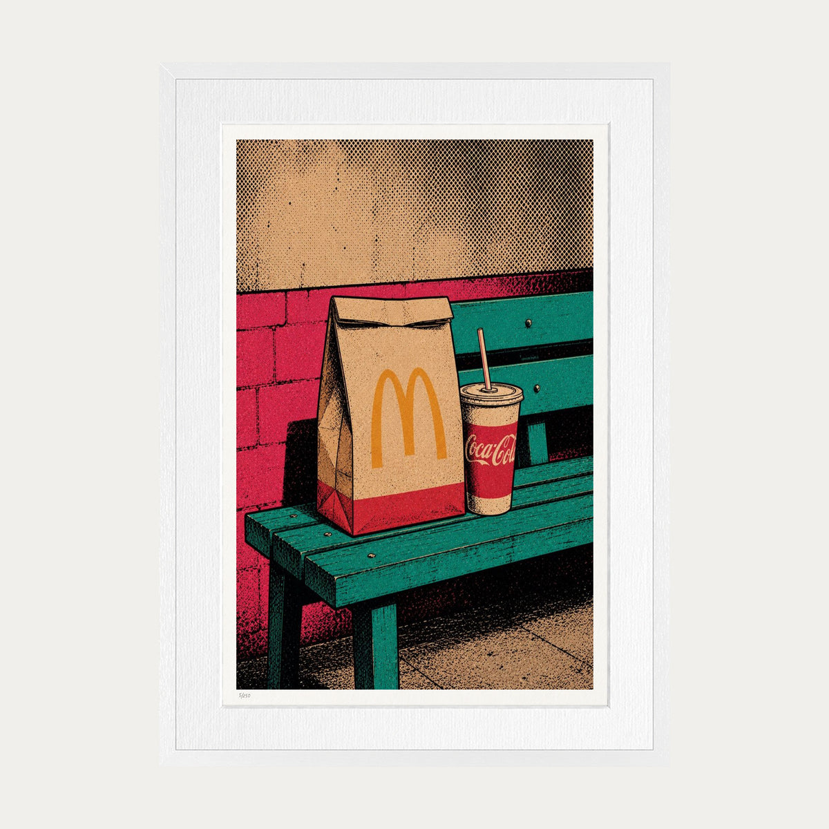 Dinner For One McDonalds | Limited Edition Print — White Frame