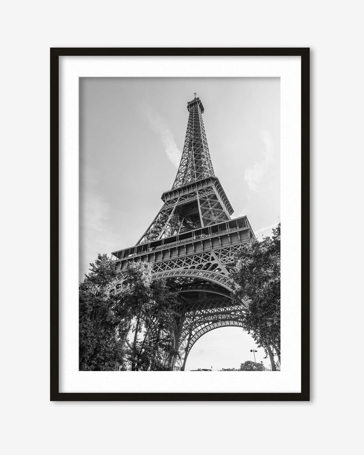 Monochrome Eiffel Tower Wall Art Print