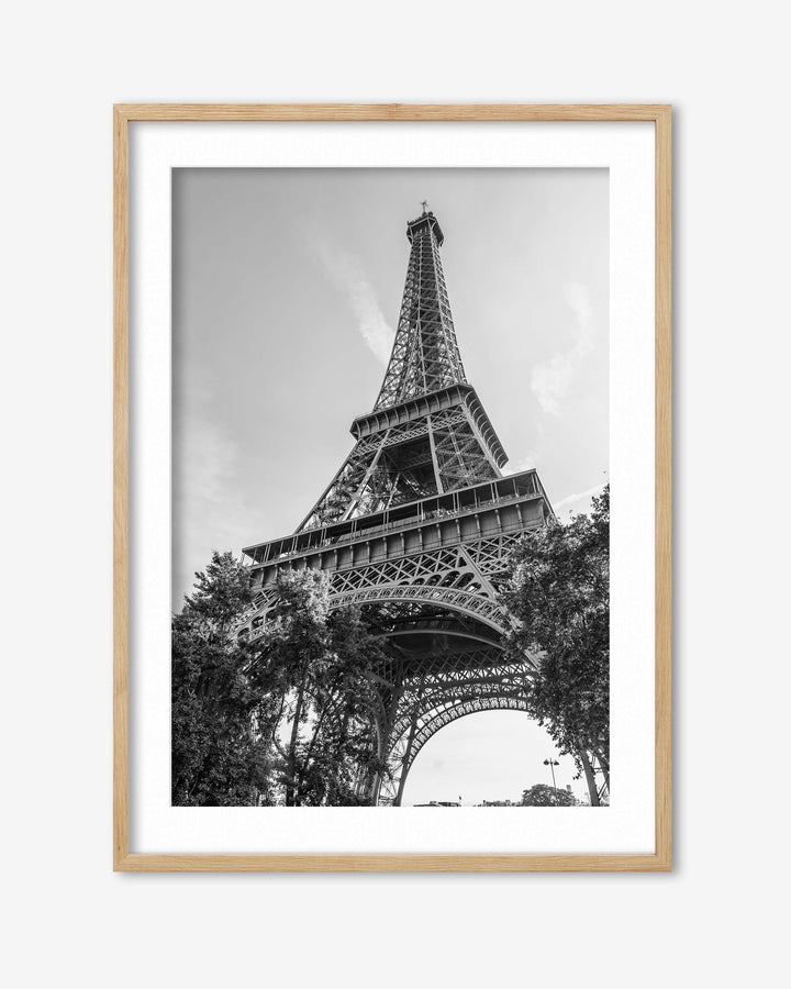 Monochrome Eiffel Tower Wall Art Print