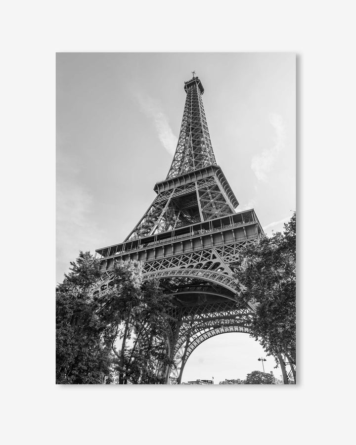 Monochrome Eiffel Tower Wall Art Print