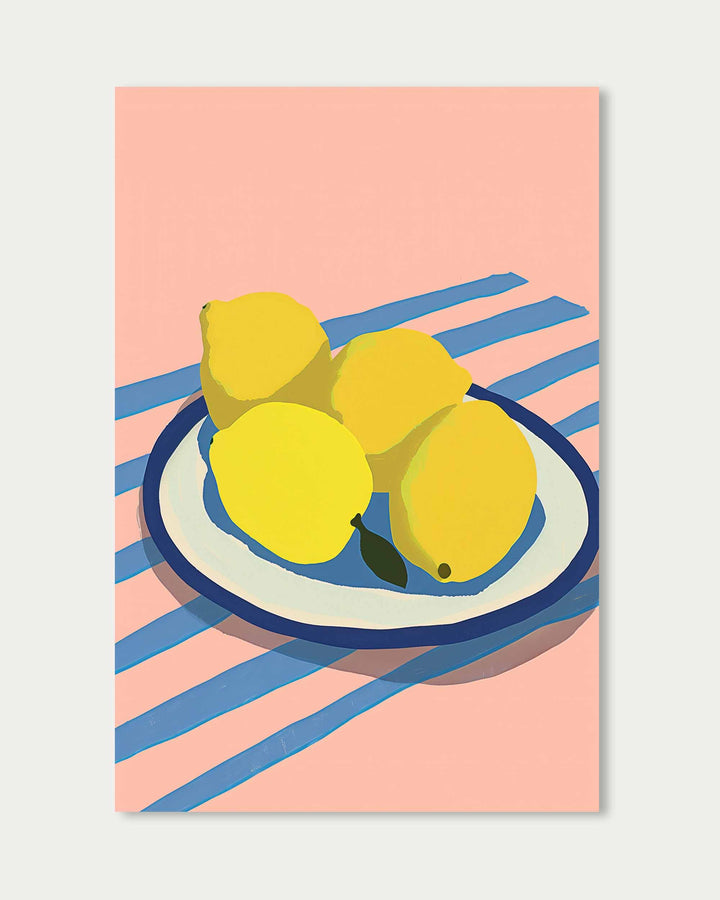 Lemons On A Plate Wall Art