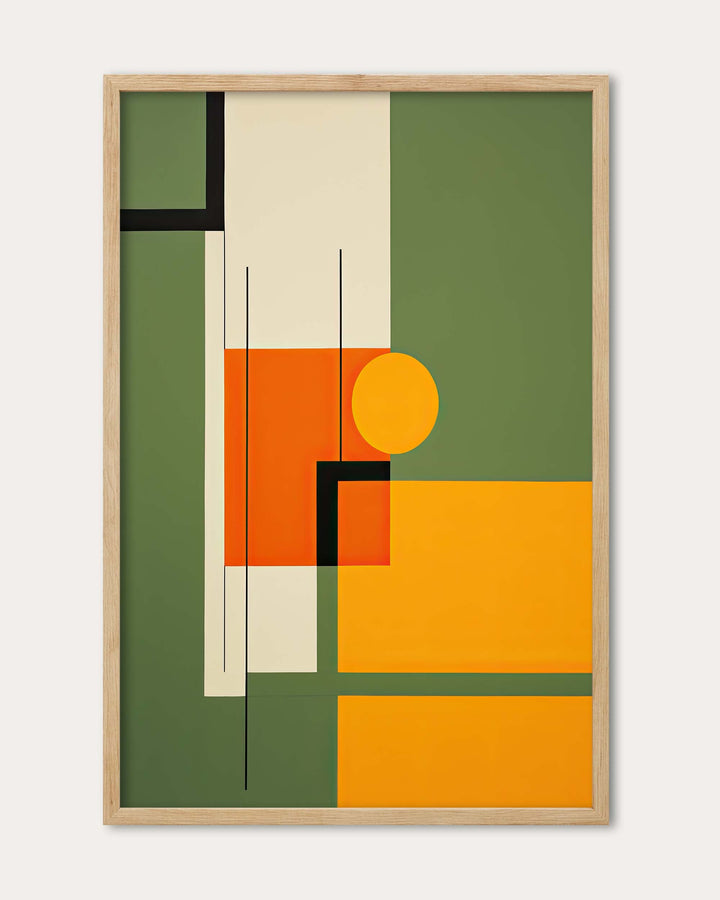 Sage On Orange Abstract Art Print