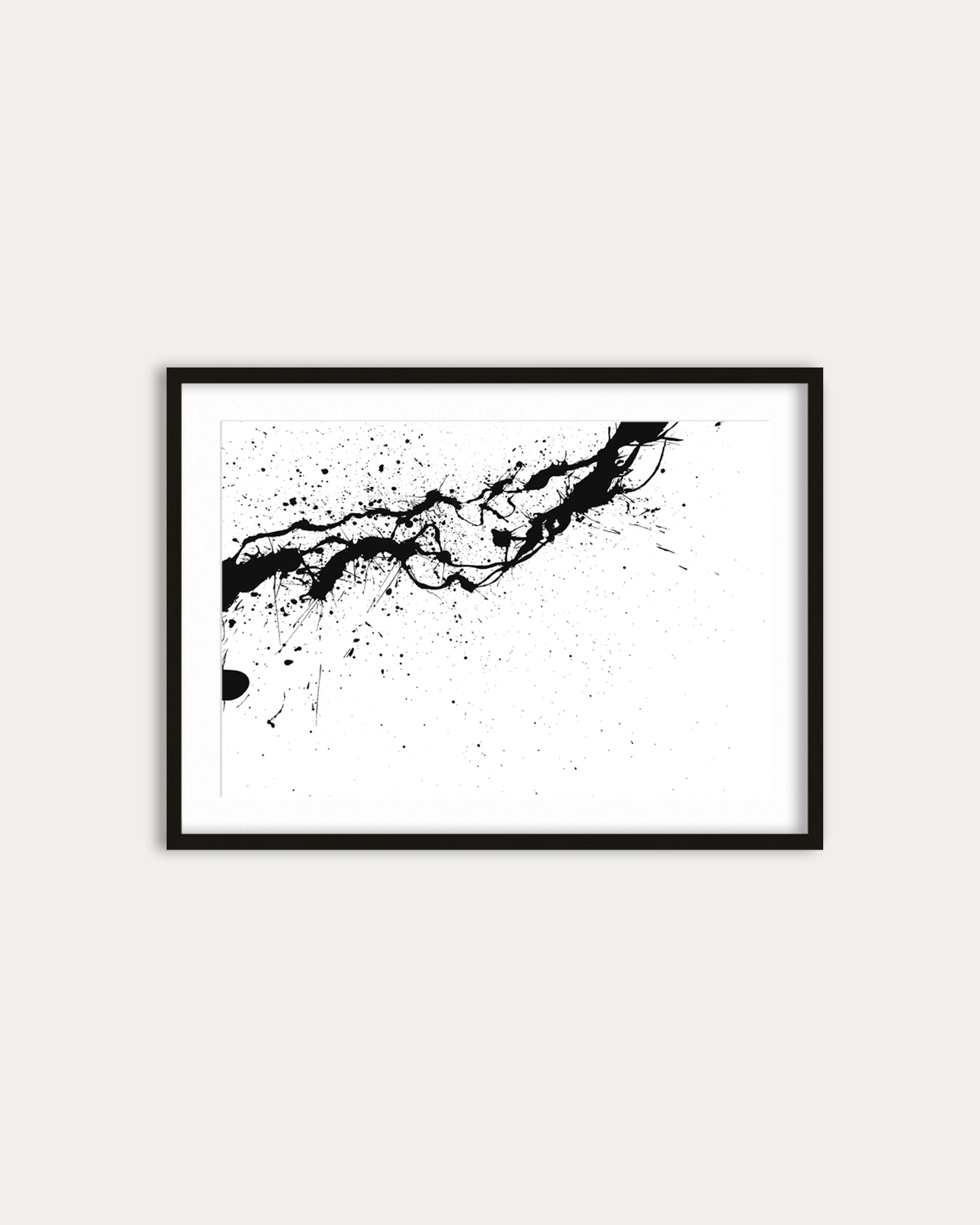 Monochrome Splatter Art Print