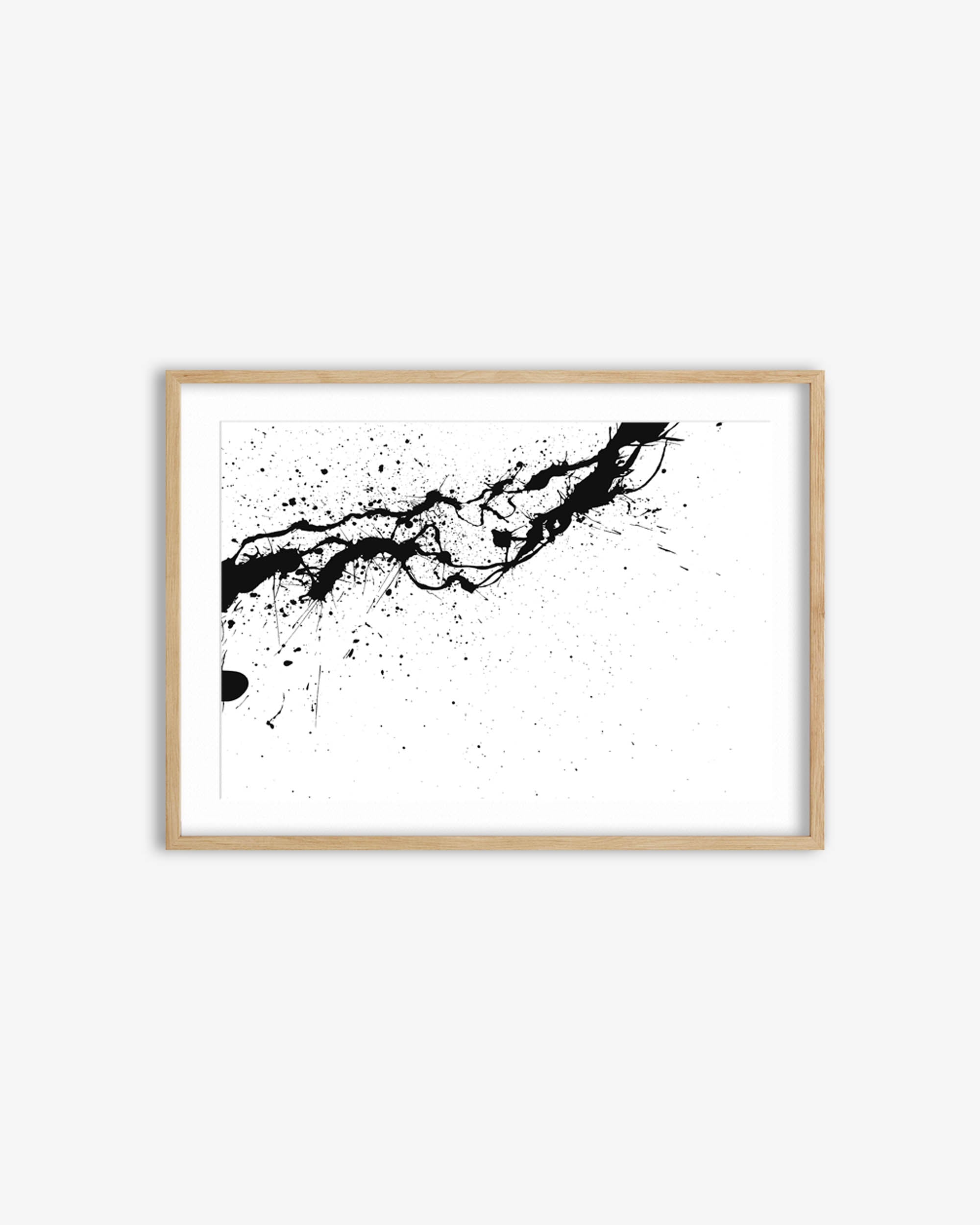Monochrome Splatter Art Print