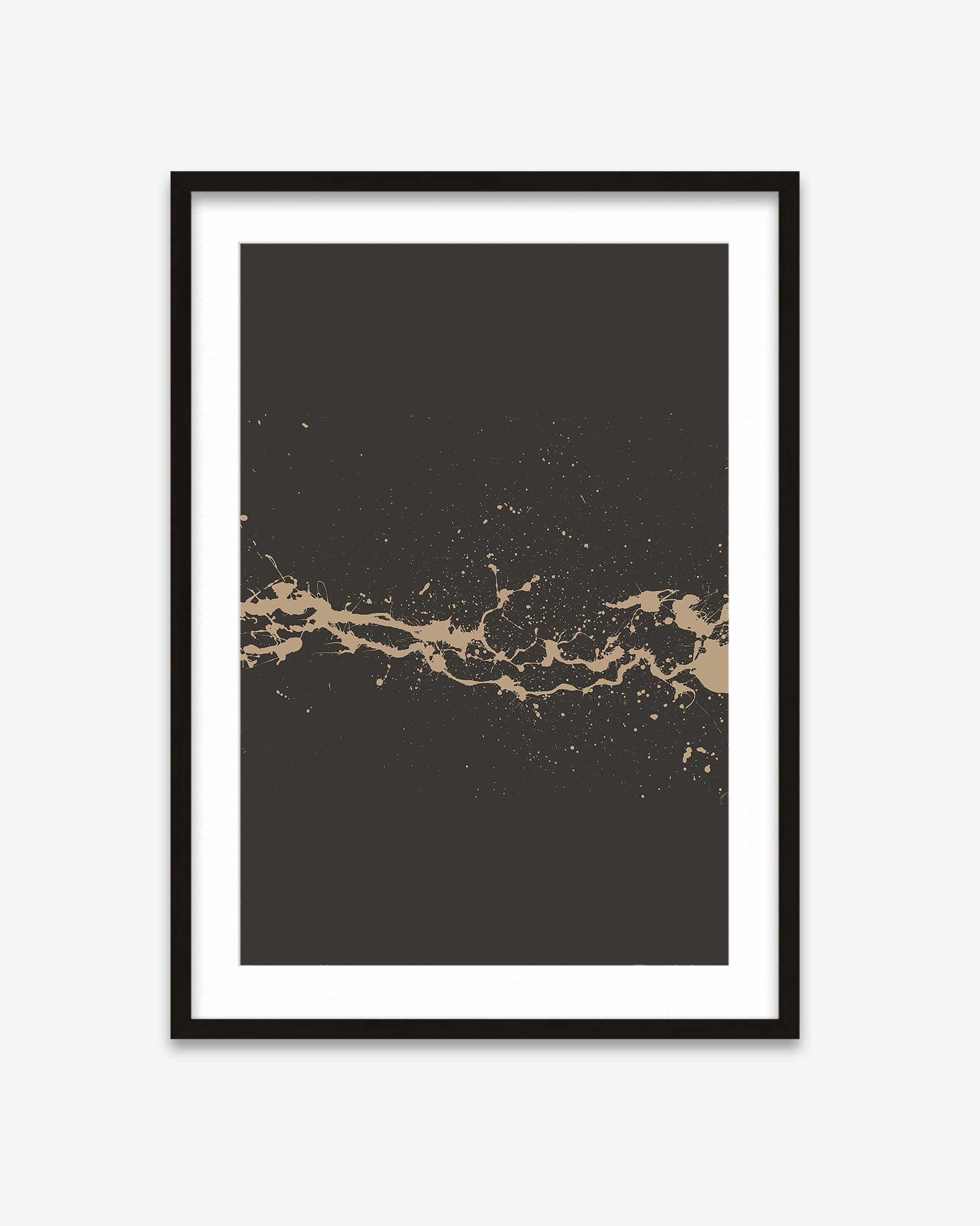 Golden Abstract Ink Art Print