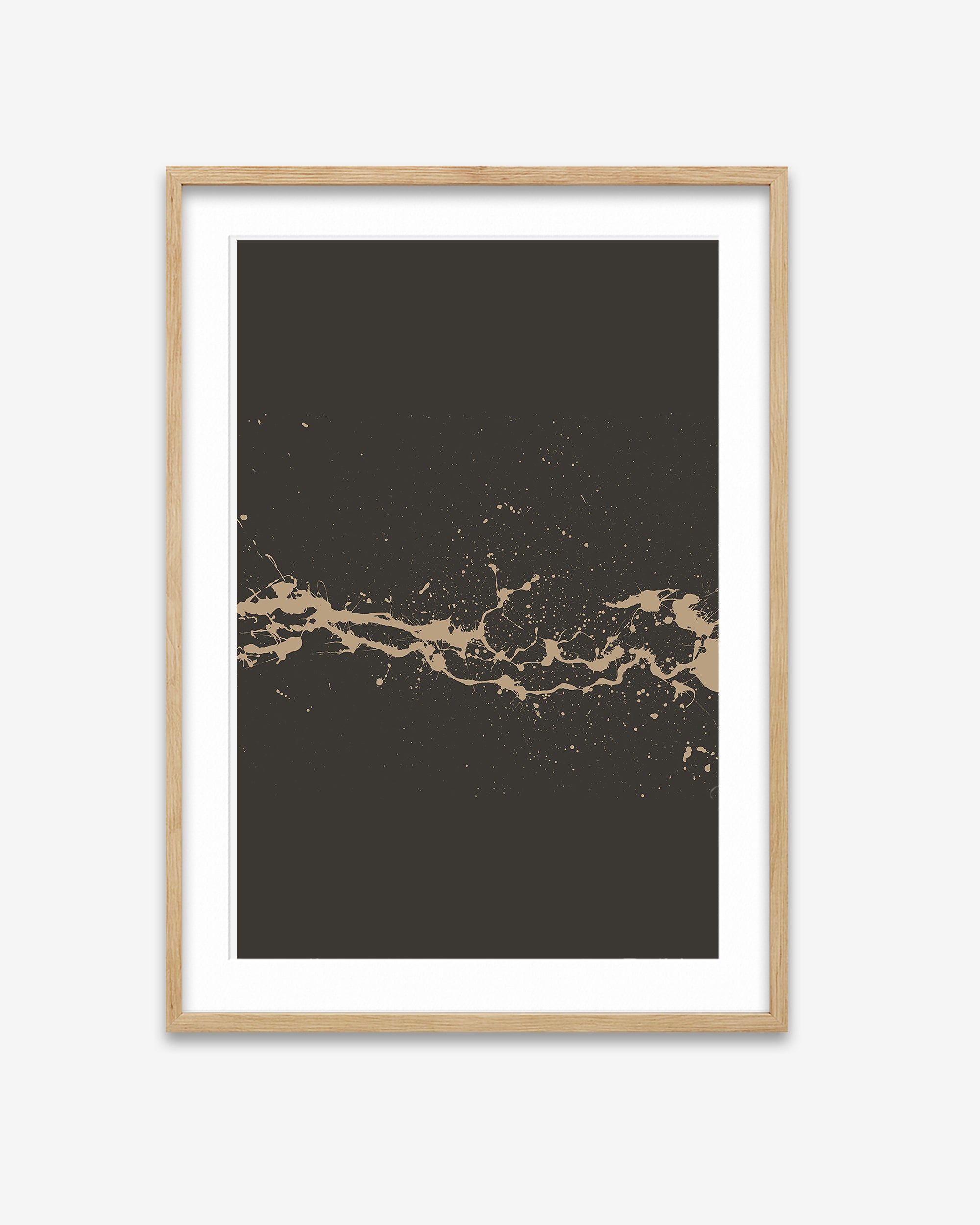 Golden Abstract Ink Art Print