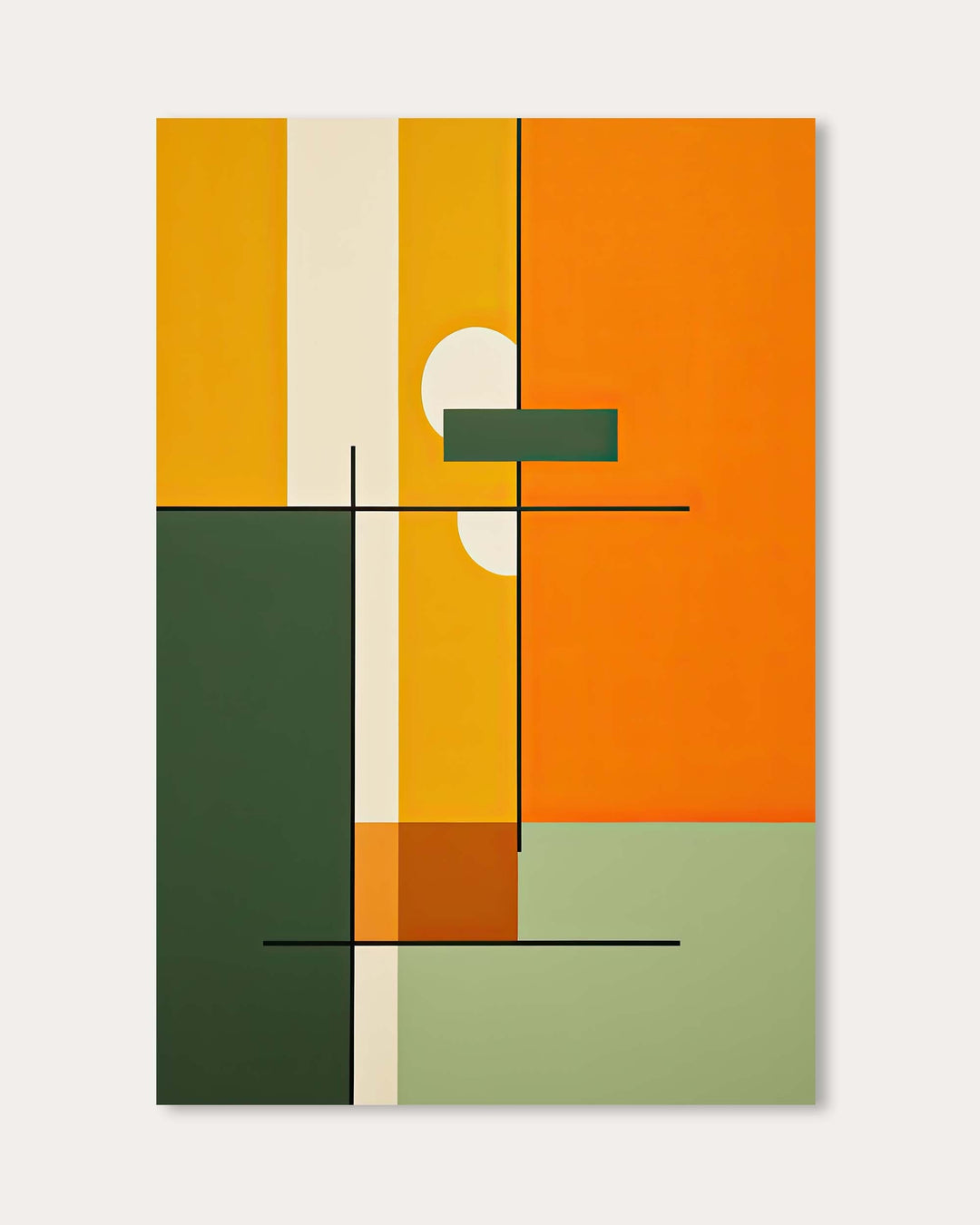 Retro Sage Abstract Art Print