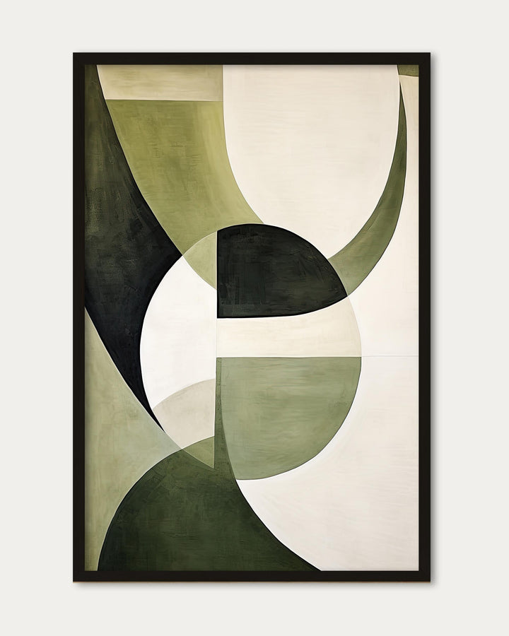 Green Retro Shapes Art Print