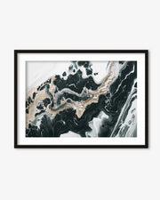 Golden Abstract Marble Wall Art Print
