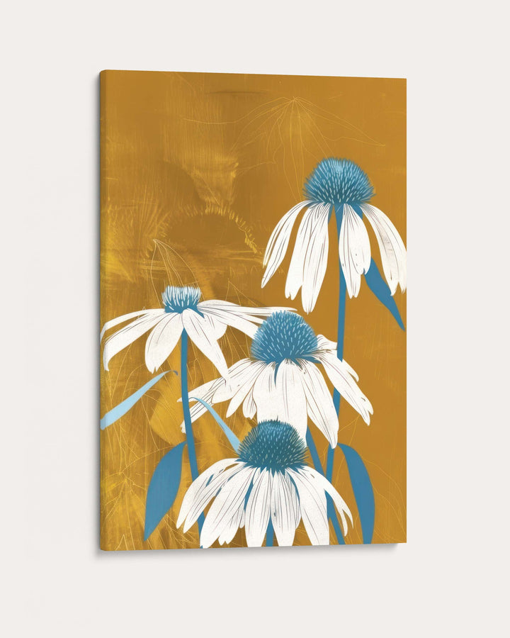 Golden Flowers Wall Art