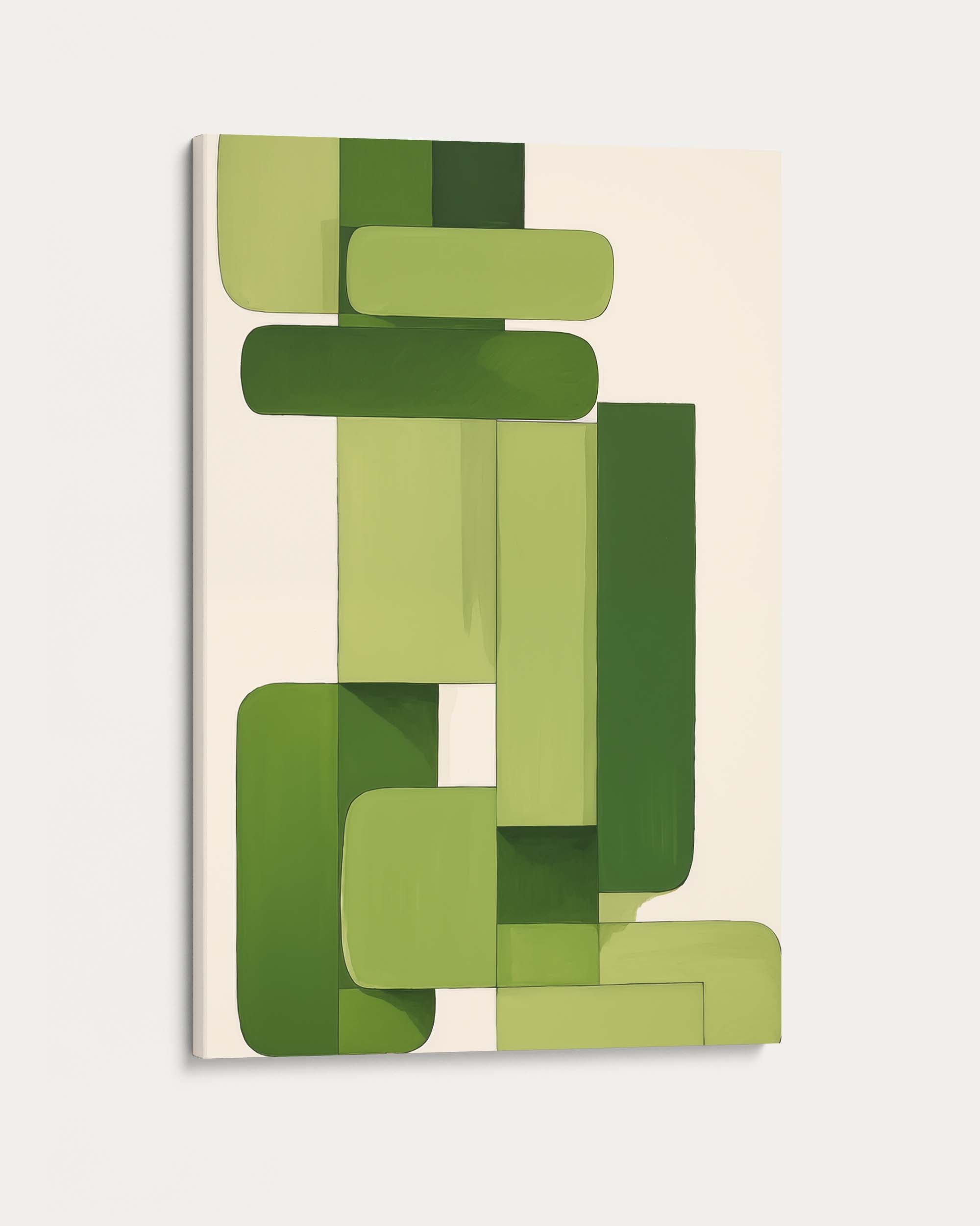 Green Blocks Canvas Art
