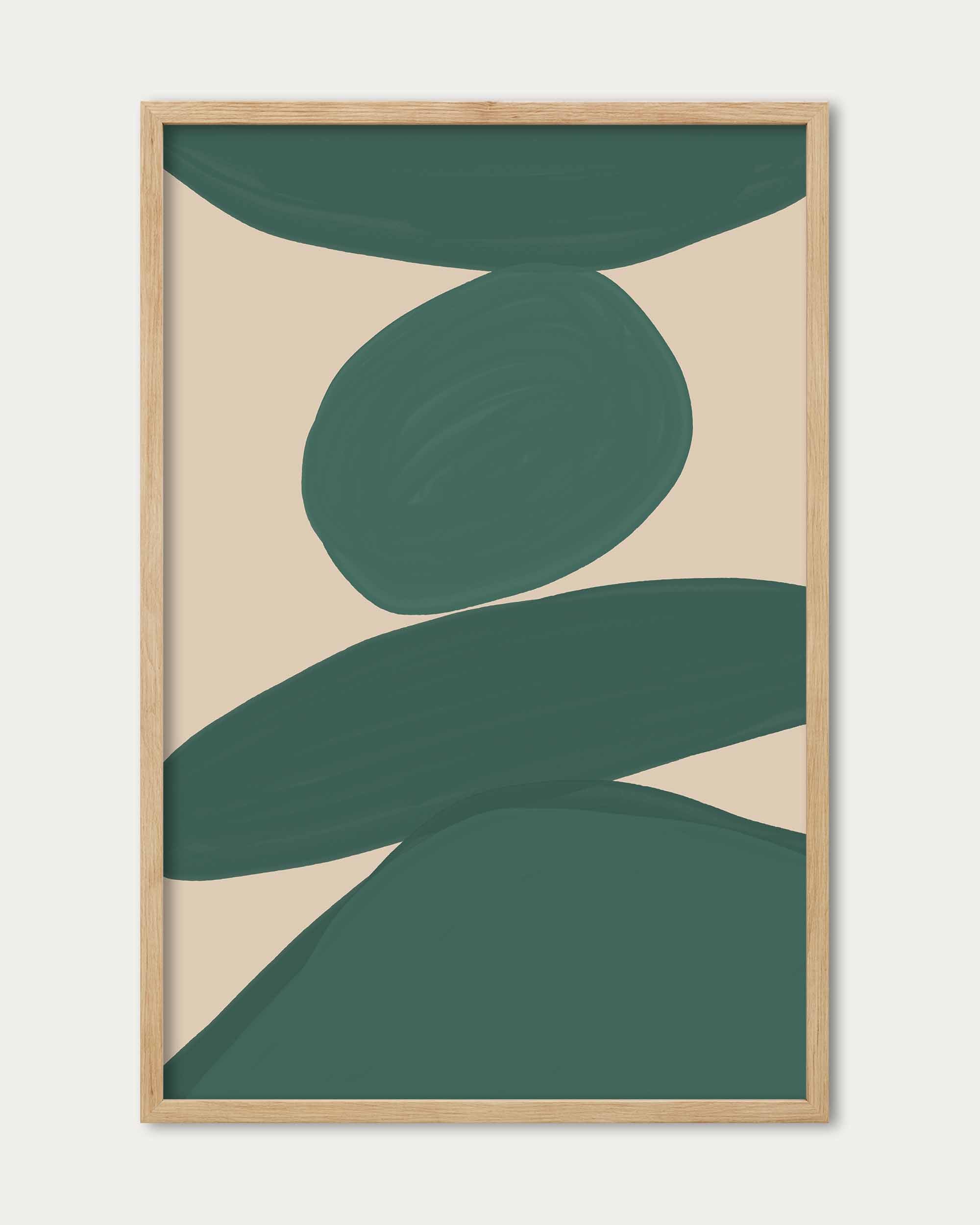 Green Organic Shapes Wall Art