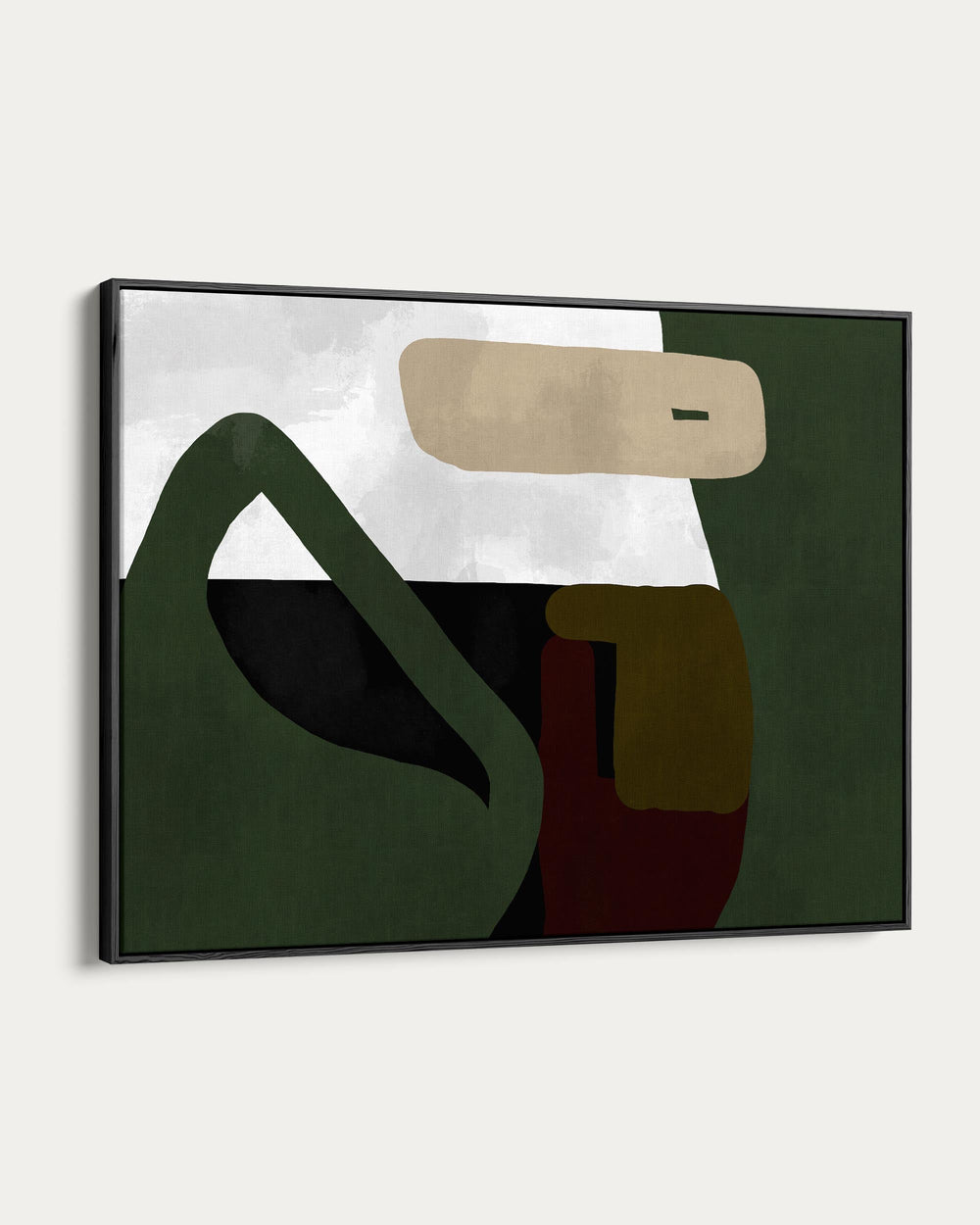 Abstract art piece with geometric shapes on a white background