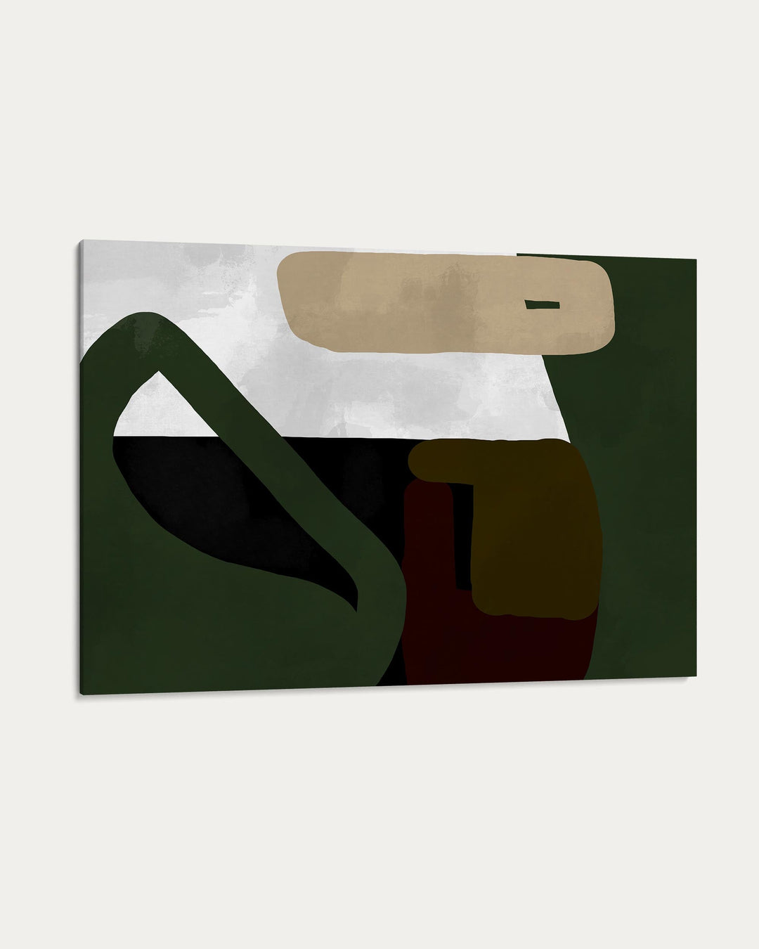 Abstract art piece with geometric shapes on a white background