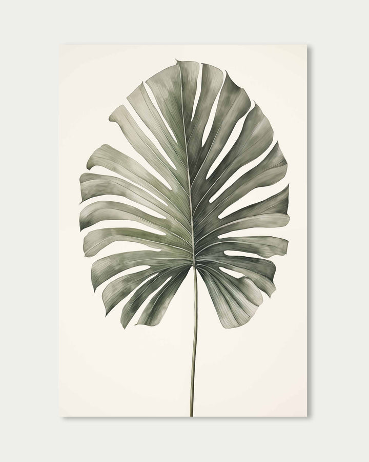 Vintage Monstera Leaf Wall Art Print