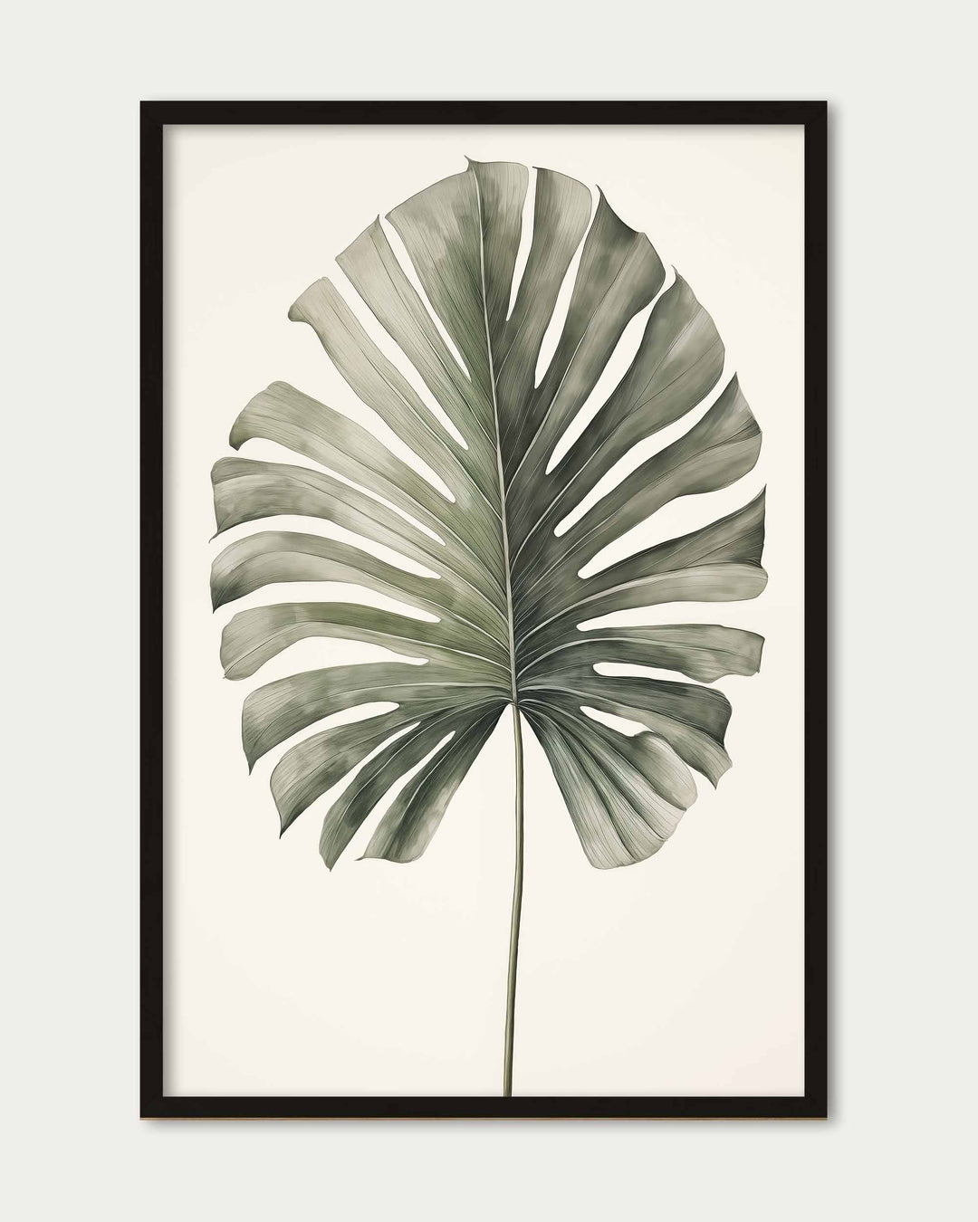 Vintage Monstera Leaf Wall Art Print