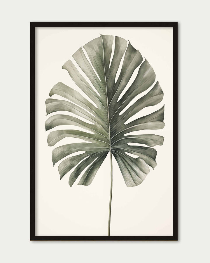 Vintage Monstera Leaf Wall Art Print