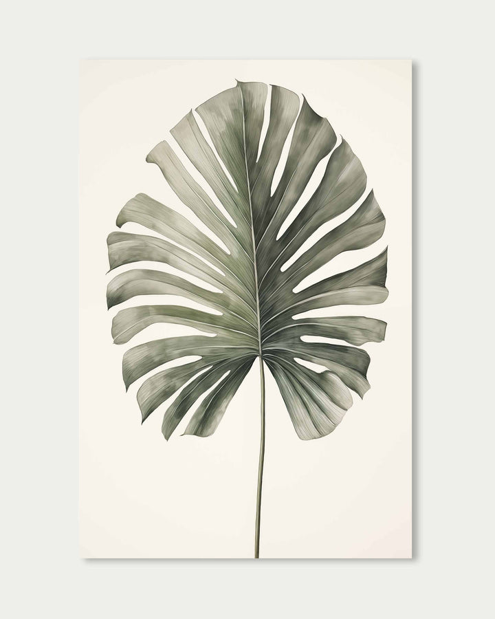 Vintage Monstera Leaf Wall Art Print