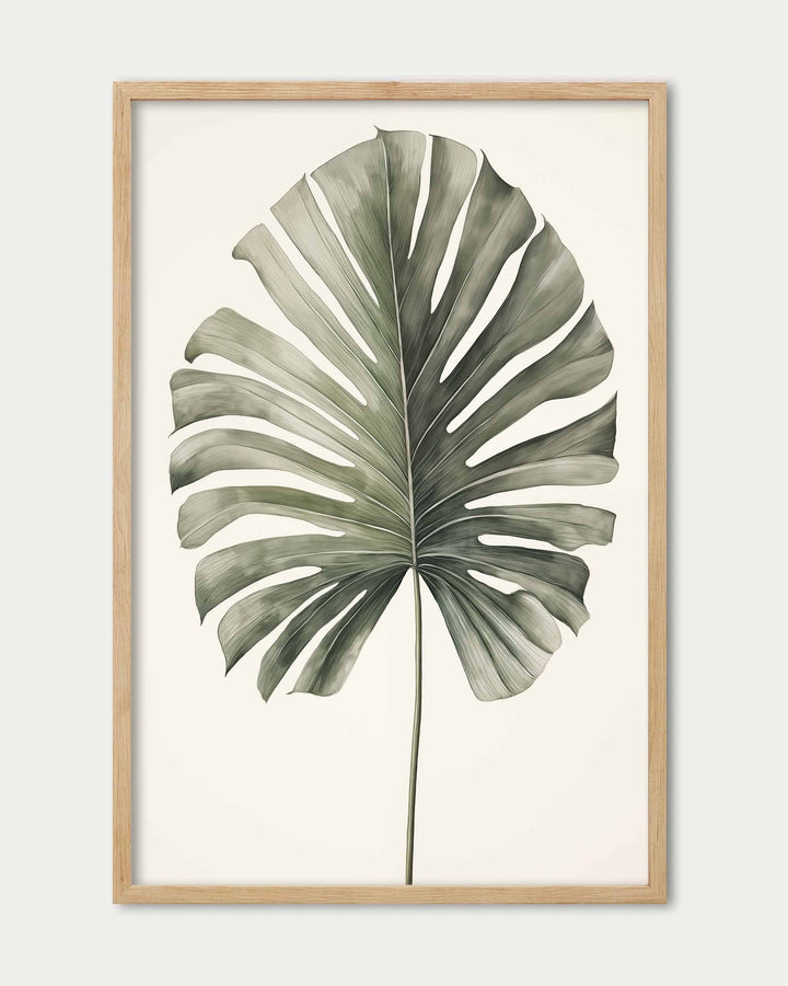 Vintage Monstera Leaf Wall Art Print