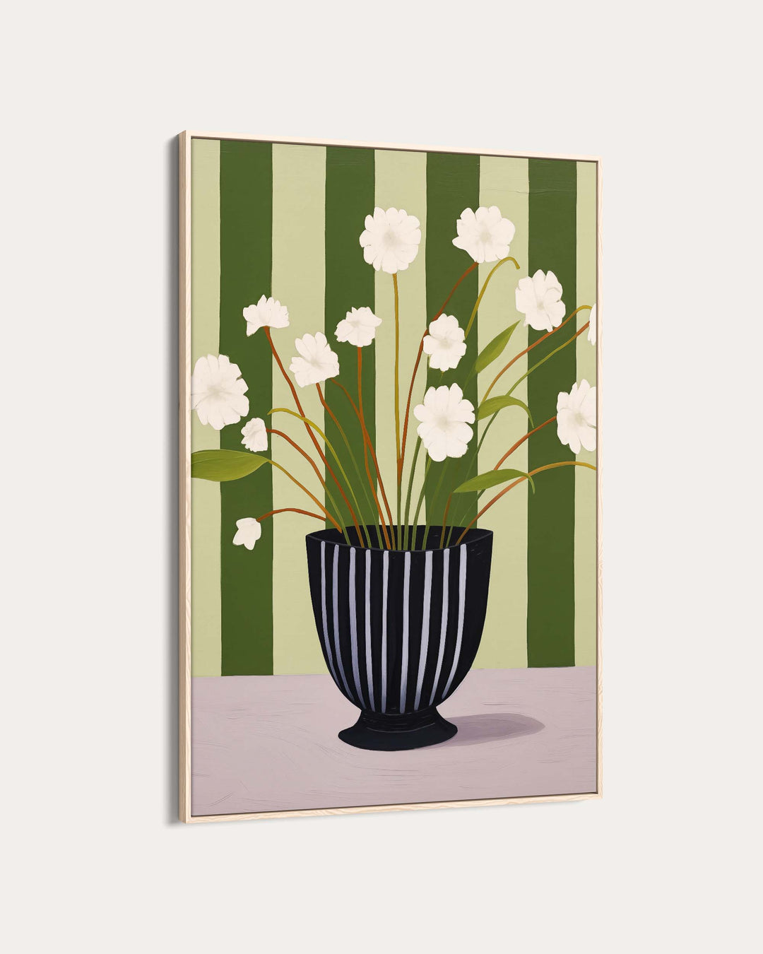 Stripy Flower Pot Art Print