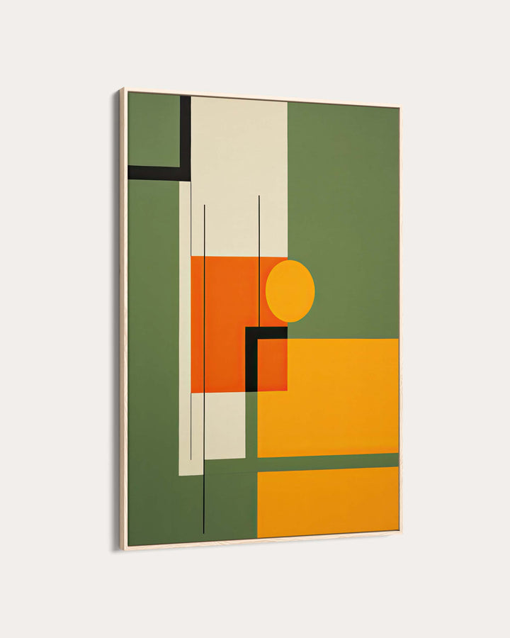 Sage On Orange Abstract Art Print