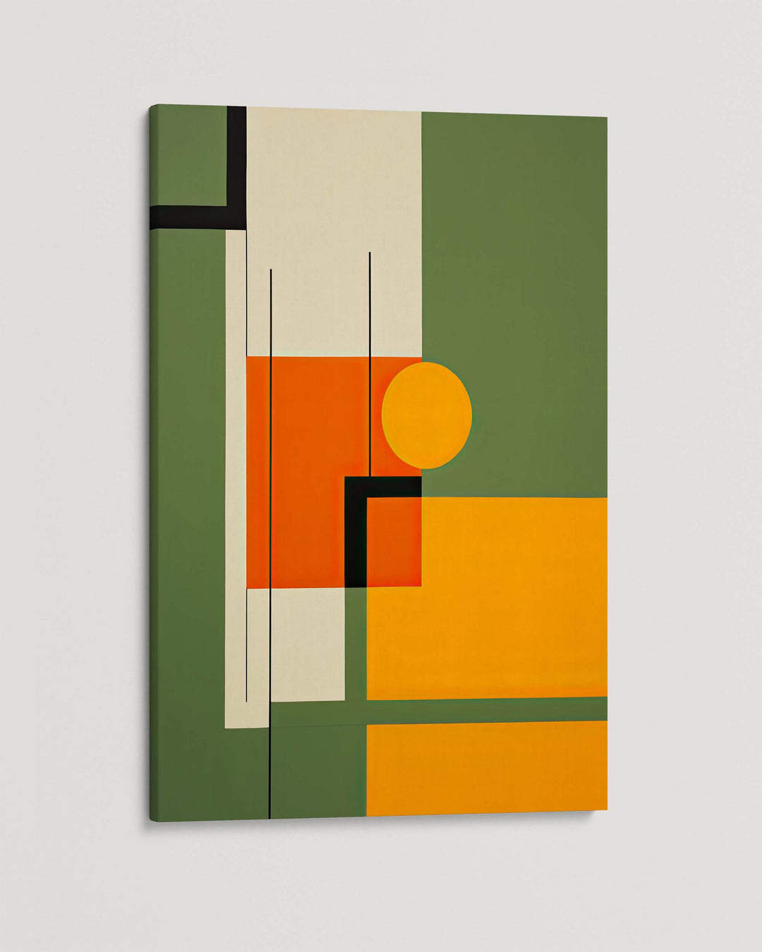 Sage On Orange Abstract Art Print