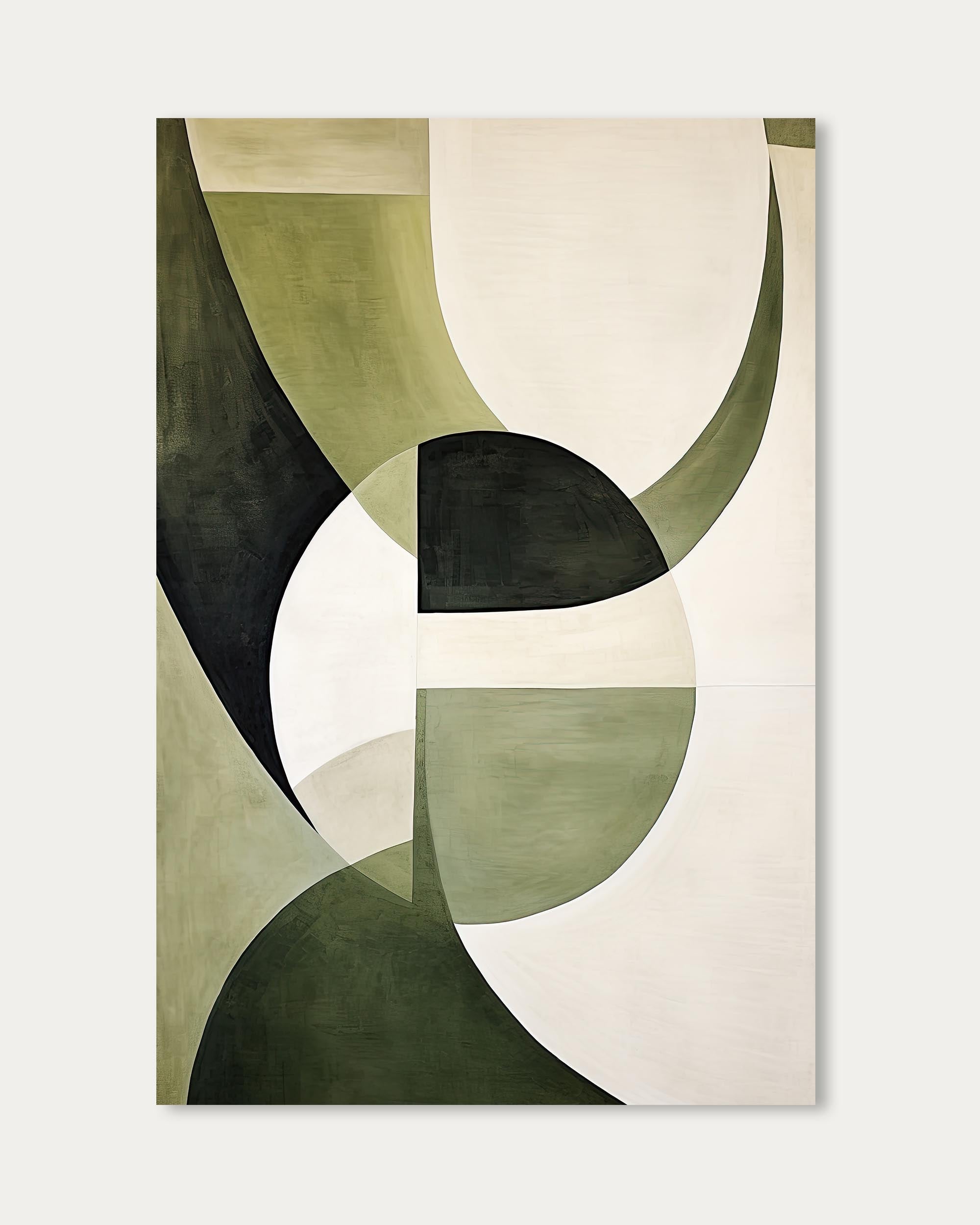 Green Retro Shapes Art Print