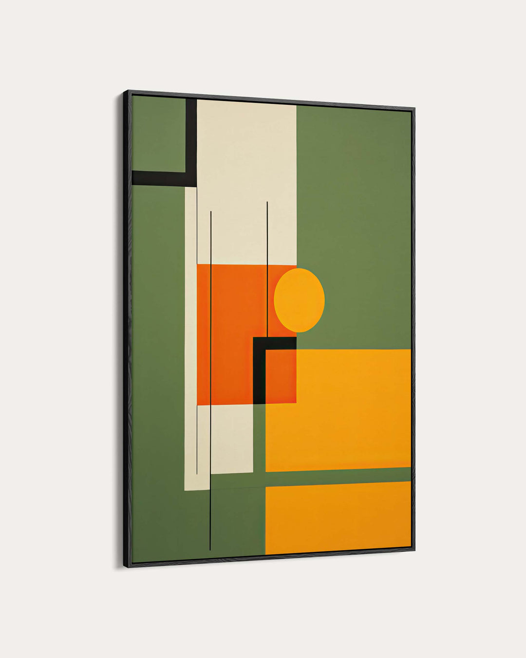 Sage On Orange Abstract Art Print