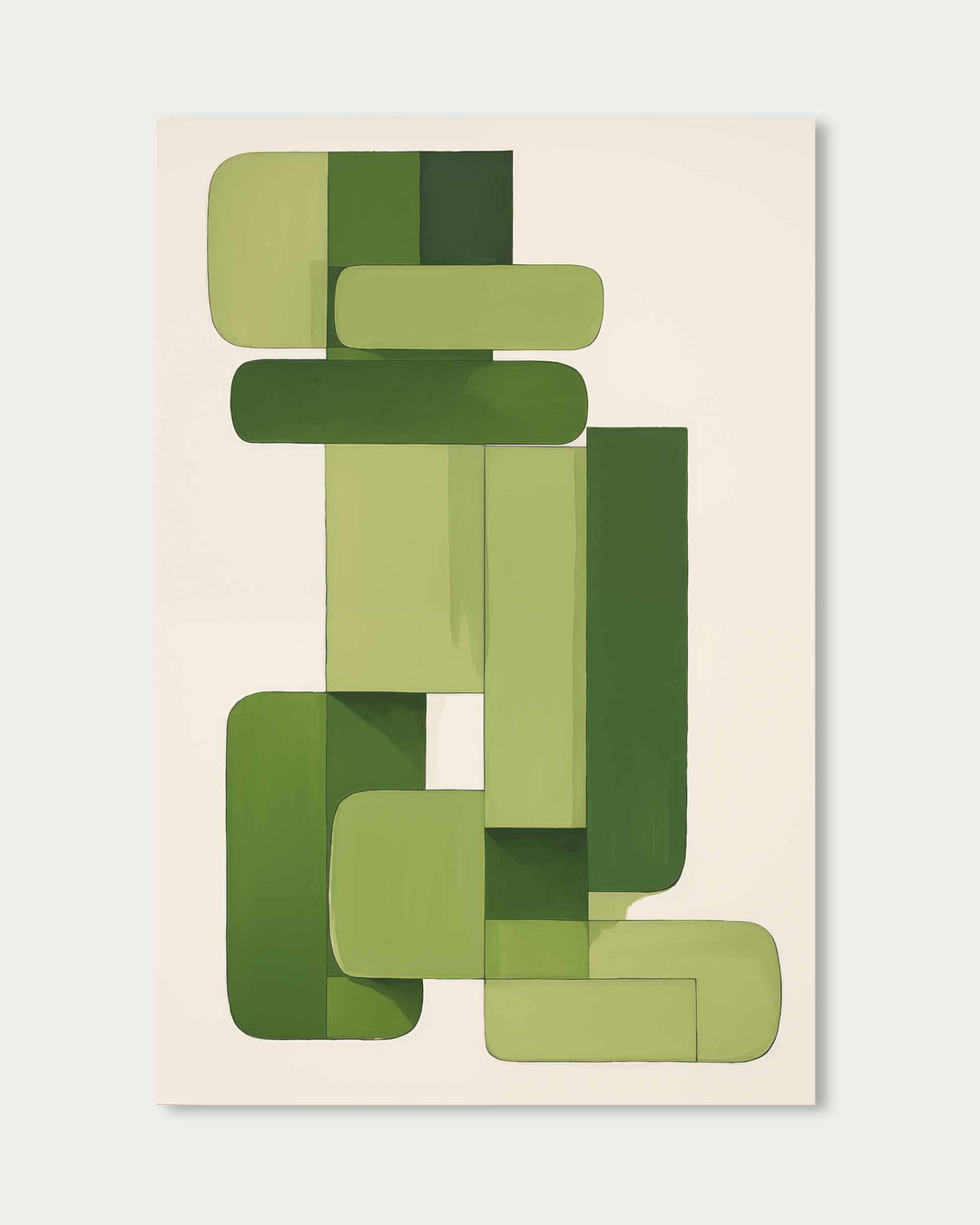 Green Blocks Art Print