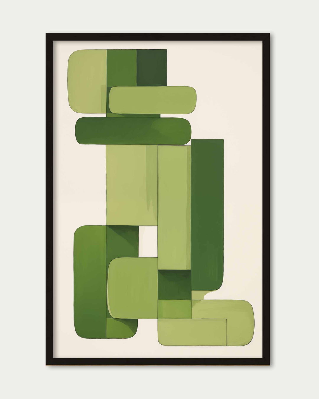 Green Blocks Art Print
