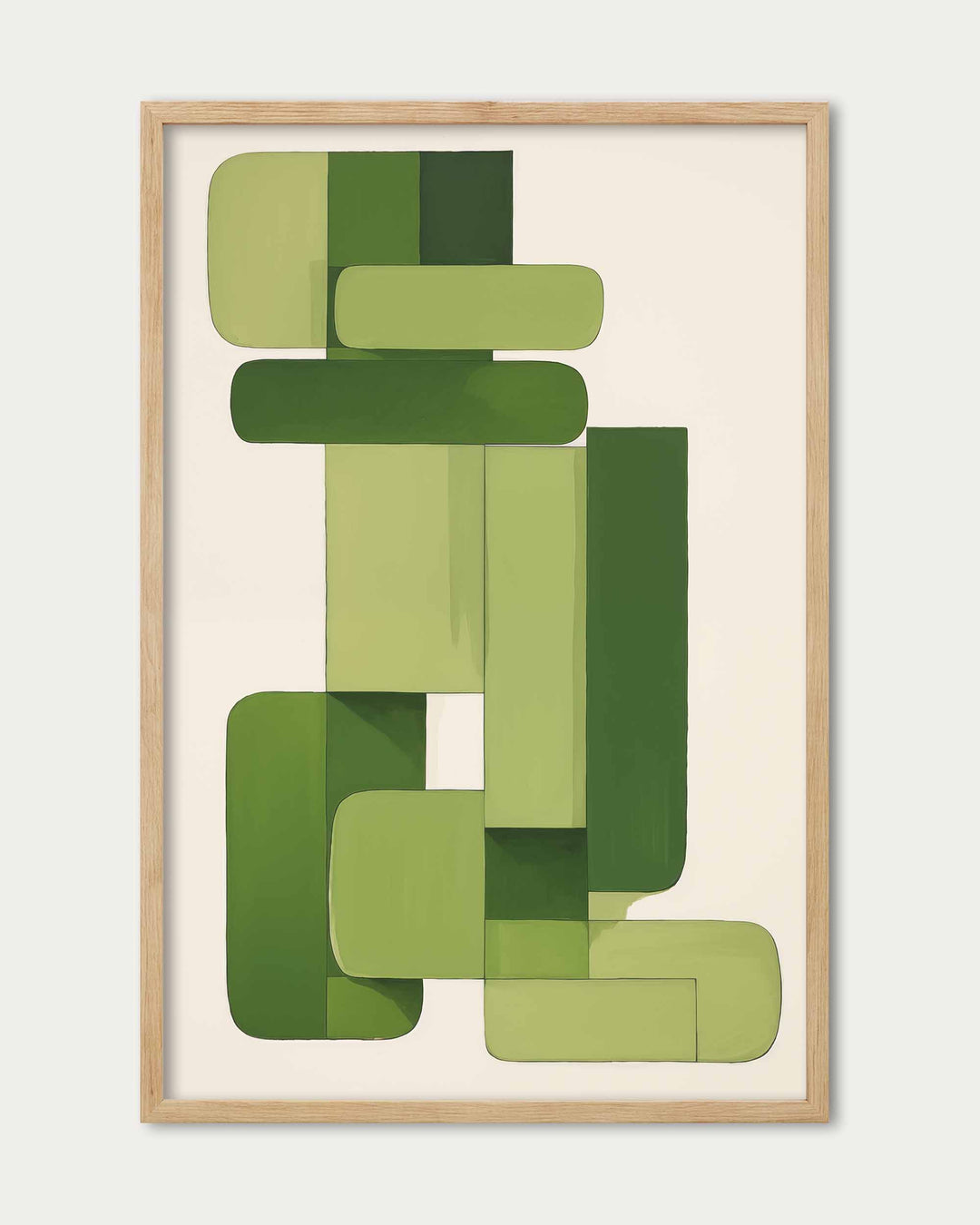 Green Blocks Art Print
