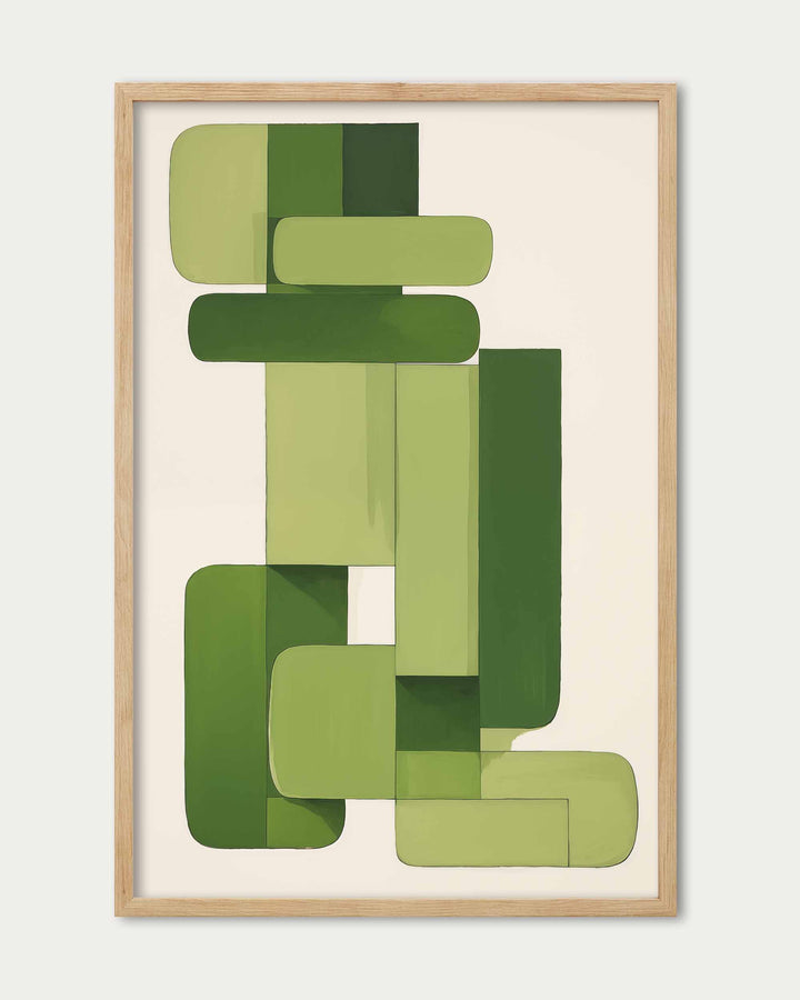 Green Blocks Art Print