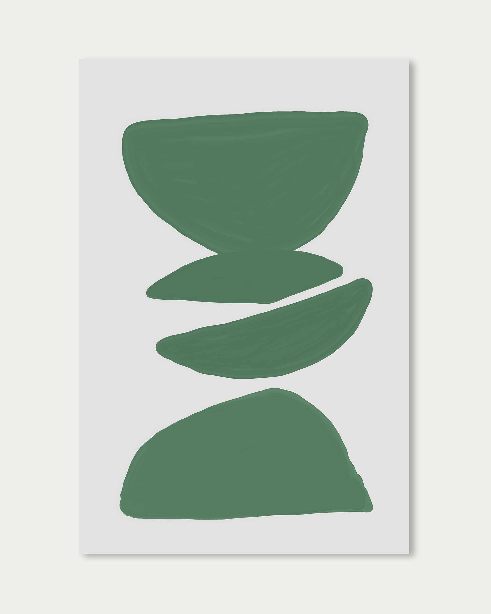 Balancing Shapes Green Wall Art