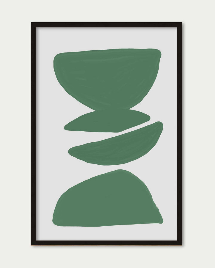 Balancing Shapes Green Wall Art