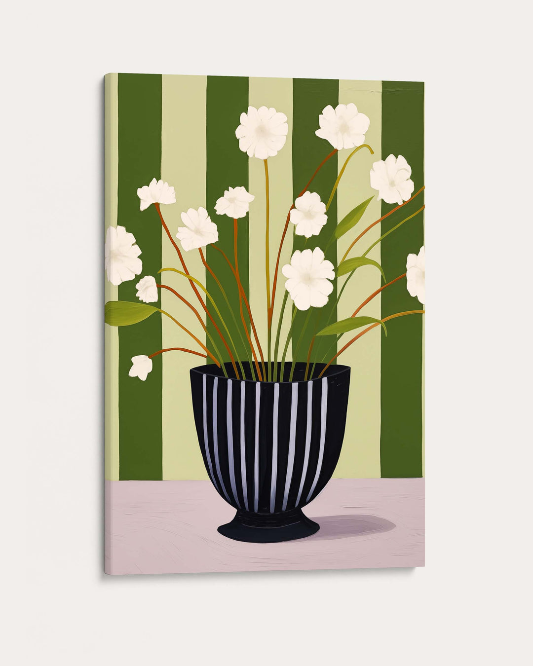 Stripy Flower Pot Art Print
