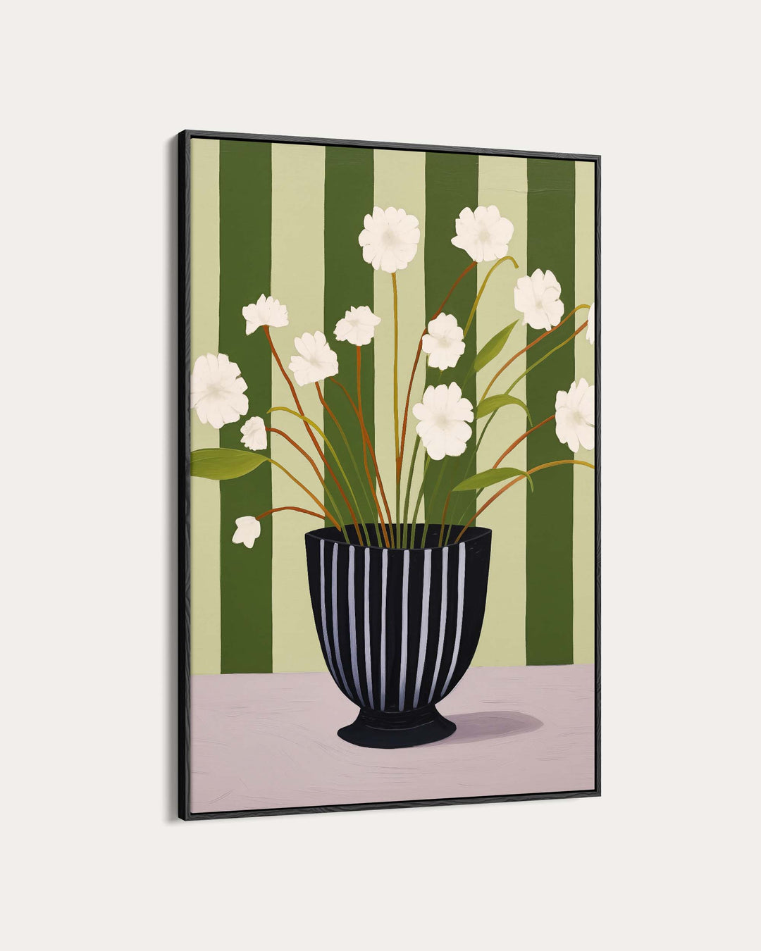 Stripy Flower Pot Art Print